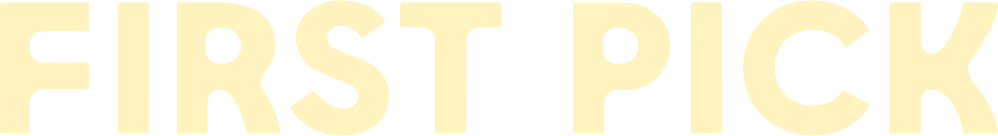 First Pick branding and packaging design agency wordmark logo in yellow
