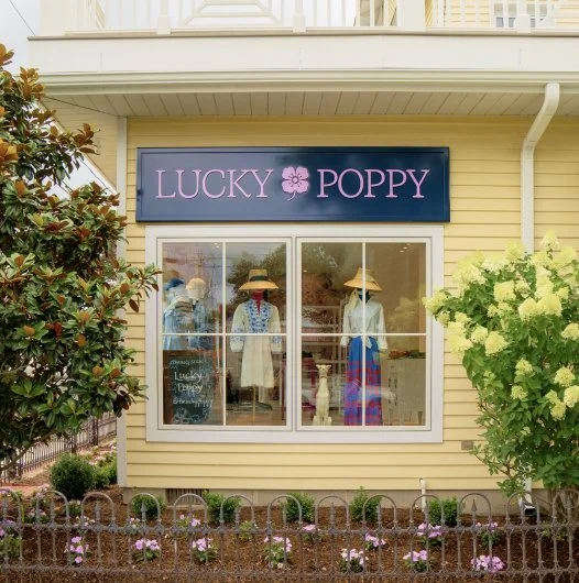Branded retail signage for Lucky Poppy