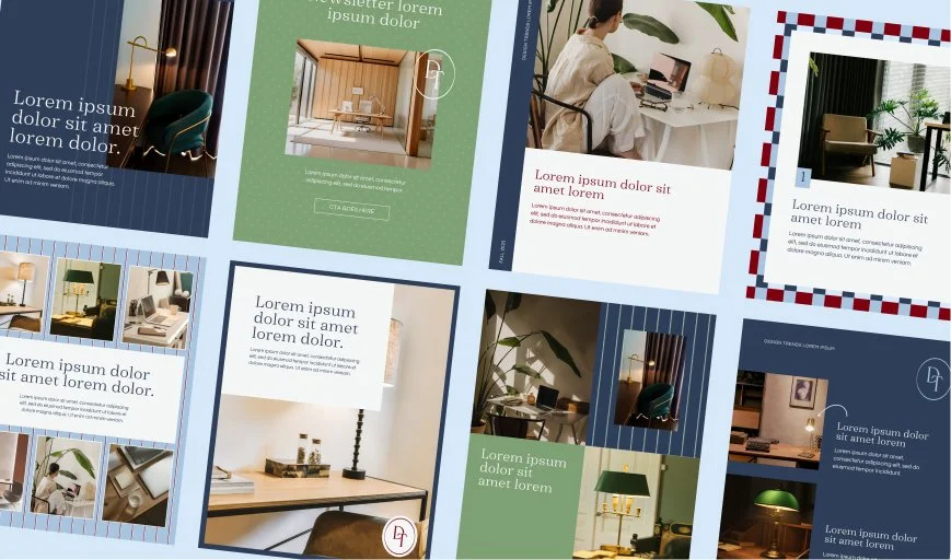 Custom branded social media templates for Desk Toppings