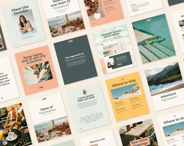 Branded social media templates for travel consultancy, Libre Comme