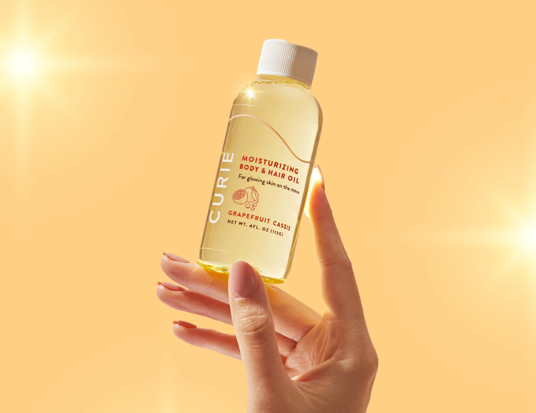 Personal care brand and packaging design for Curie body & hair oil