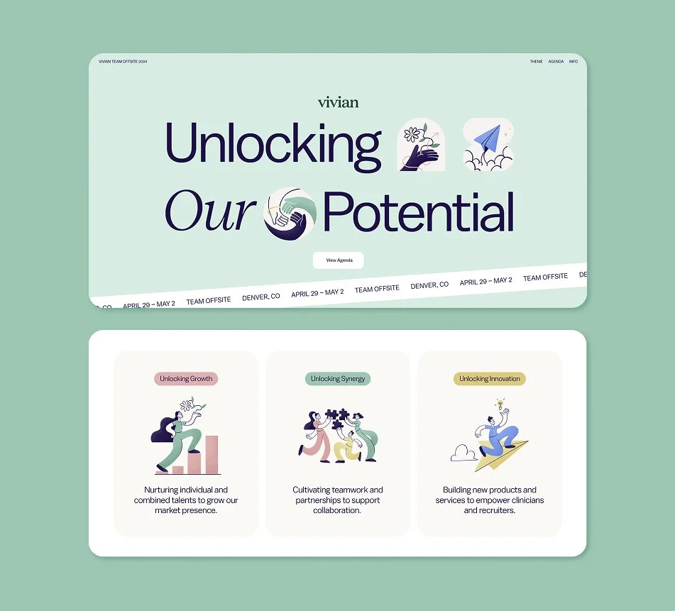 Vivian mockups with commercial illustration designs