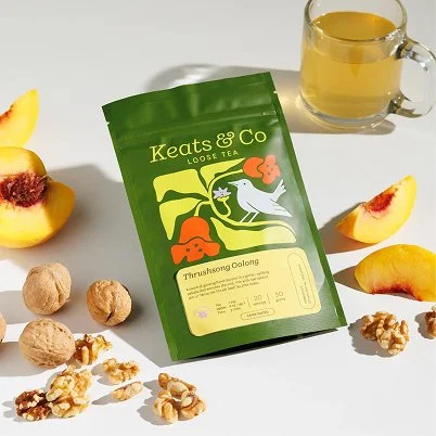 Thrushsond Dolong loose tea packaging design for Keats & Co