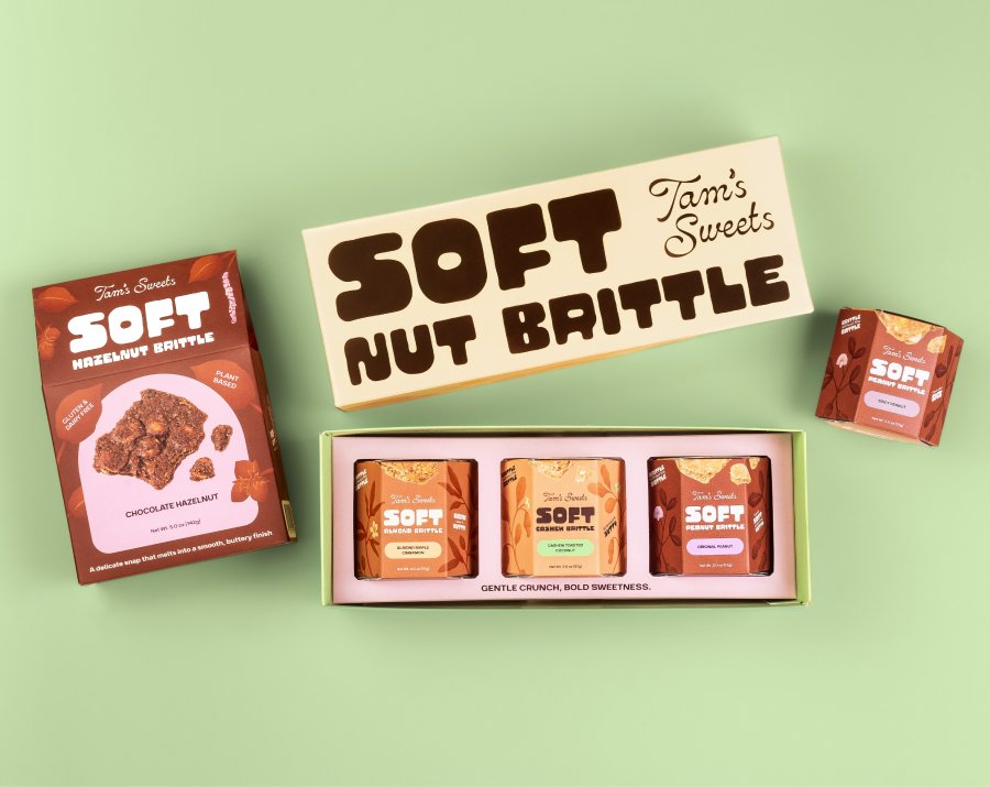 Food branding and packaging design for Tam's Sweets