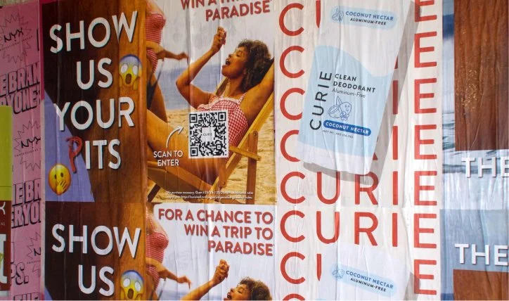 Marketing campaign posters for Curie deodorant