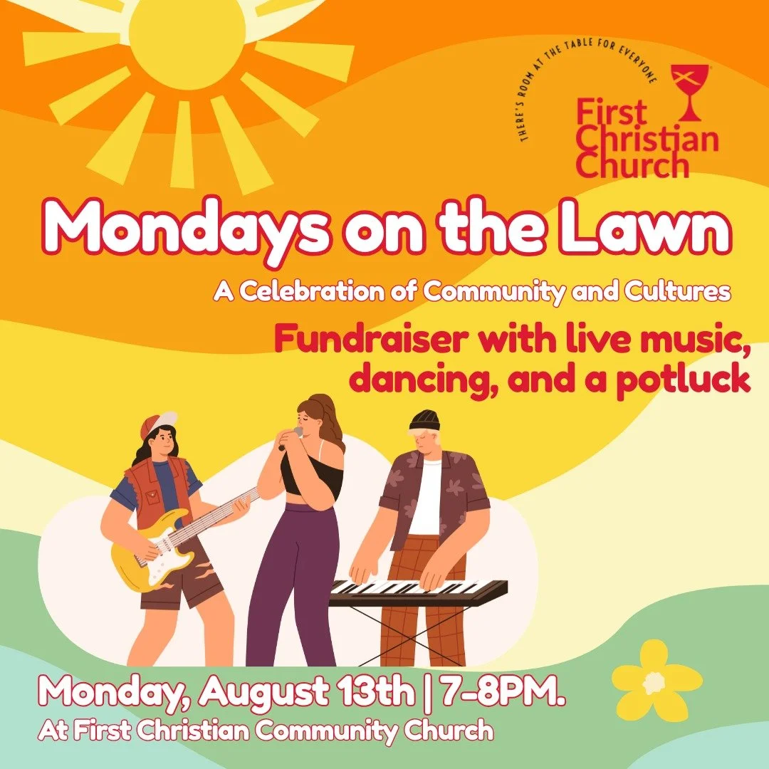 Join us for an evening of music, food, and community!

We're excited to be part of Mondays on the Lawn, a celebration of the cultures and connections that make our community stronger. Enjoy live music, dancing, a potluck, and great company while supp