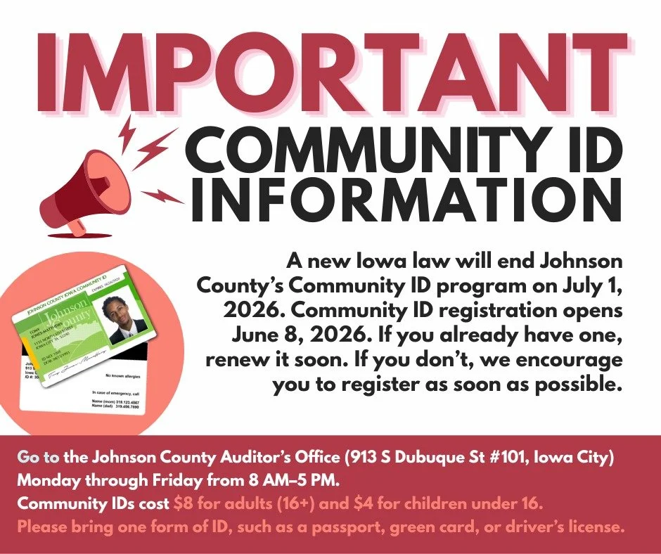 A quick reminder that Community ID registration opens June 8th. If you need one, please renew it before the program is ended on July 1st. Feel free to contact us with any questions.