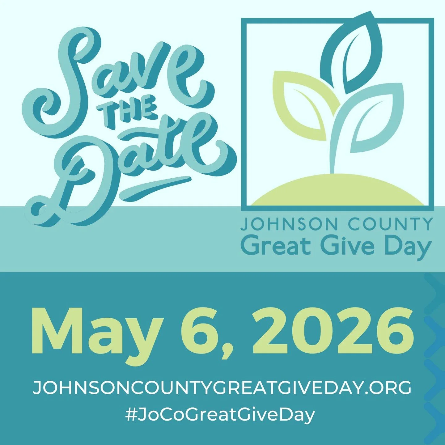 We are participating in Johnson 
County Great Give Day! On May 
6th, we are joining nonprofits 
across the county to celebrate 
our work, raise awareness for 
what we do, and raise money to 
continue to make an impact 
right here in our community. 
 