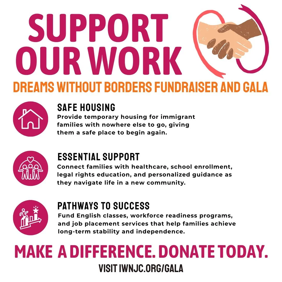 Our gala is this Saturday! Help us continue our work by purchasing a ticket or making a donation to our largest fundraiser of the year, where every dollar directly supports immigrant and refugee families in our community. Join us for an evening of gr