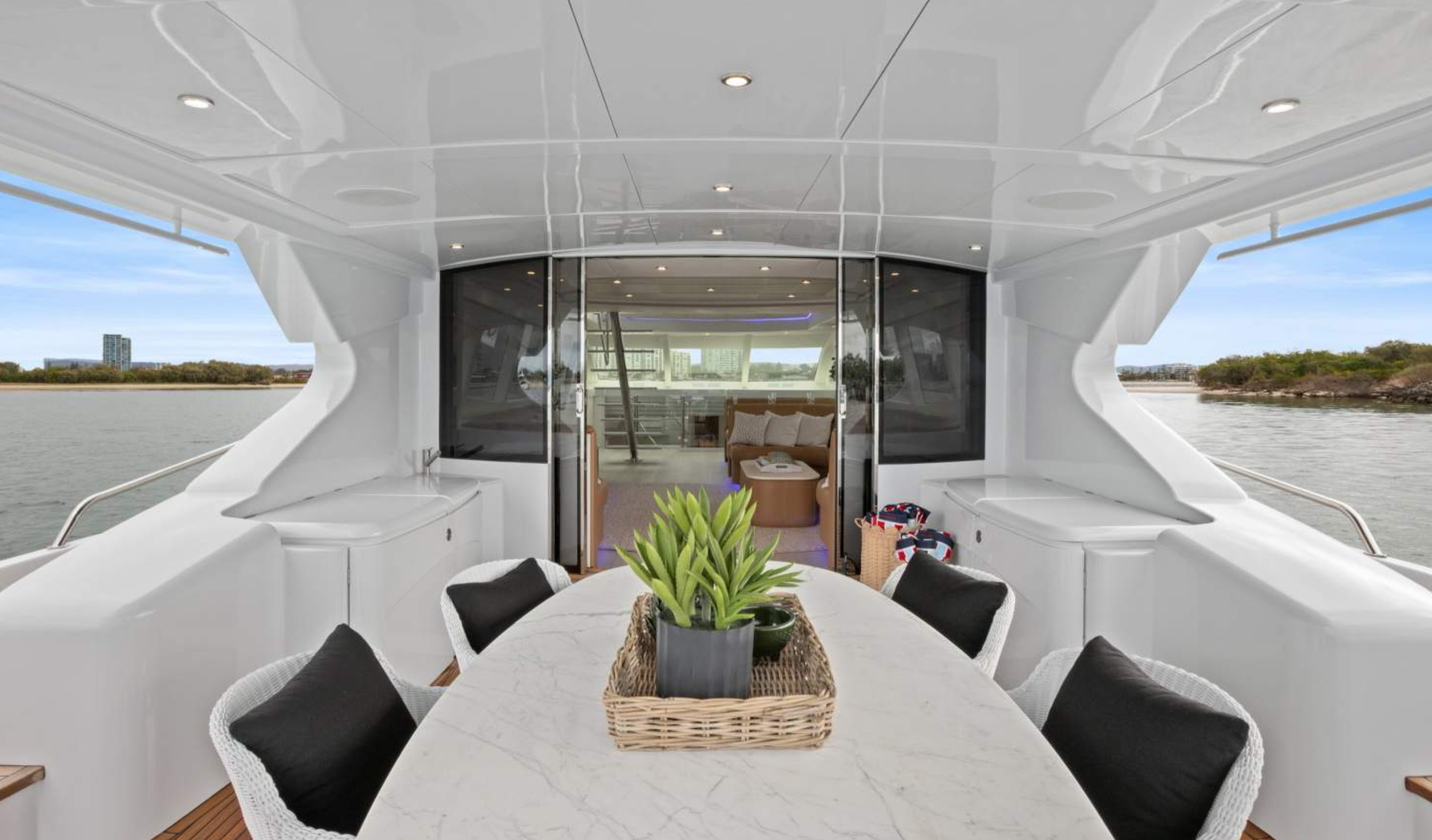 Luxury Warren Yachts cockpit and outdoor entertaining area, post refit and yacht management