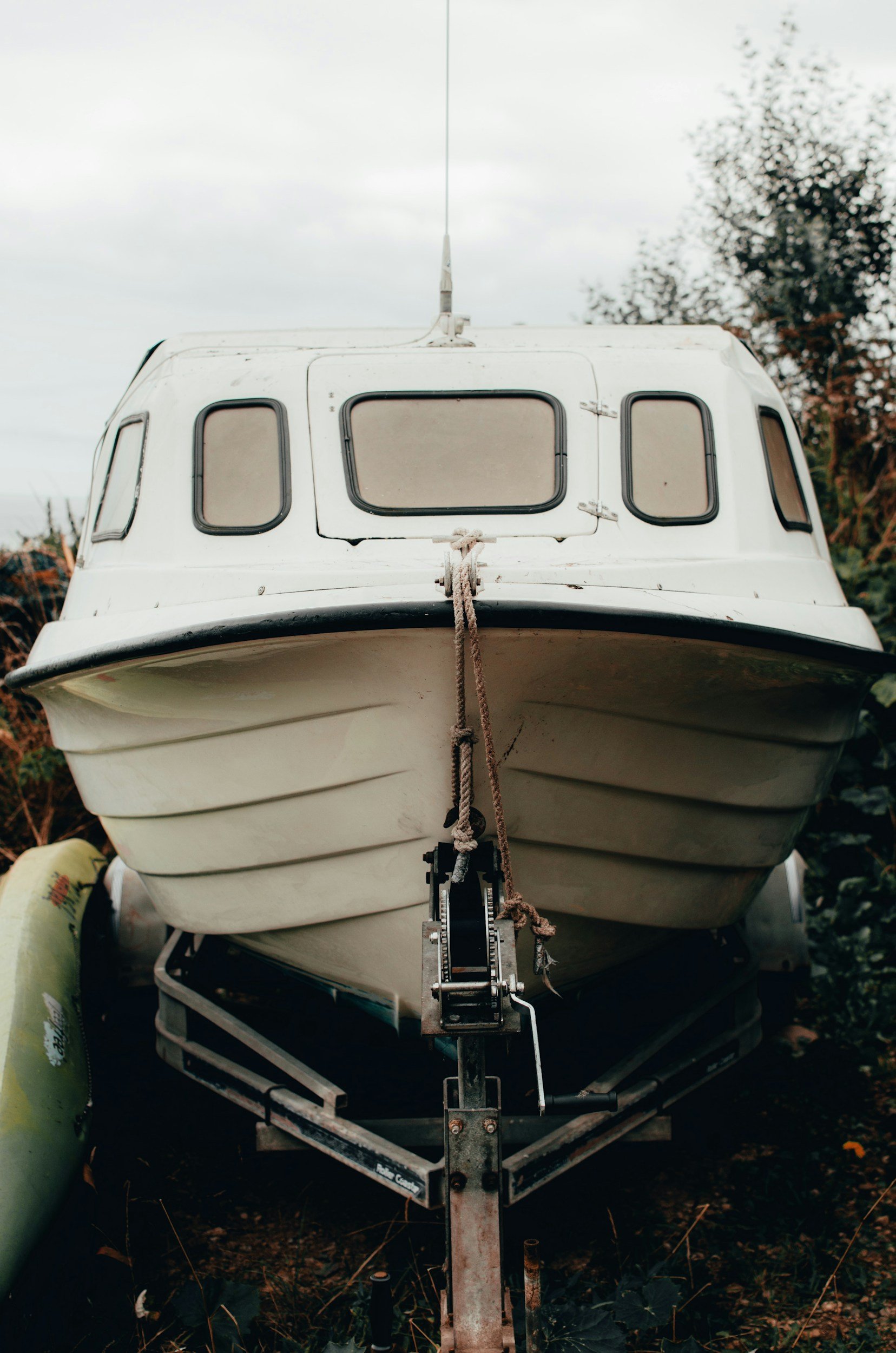 Trailer boat on a trailer representing pre-purchase boat inspections on the Gold Coast