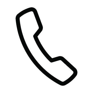 Line drawing of a telephone receiver in black outline.