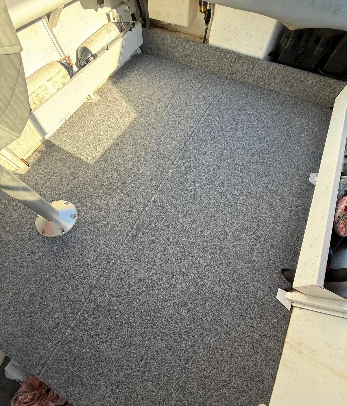 Aluminium trailer boat floor replacement using Coosa composite board to replace rotten timber floor as part of Gold Coast trailer boat repairs and refurbishment