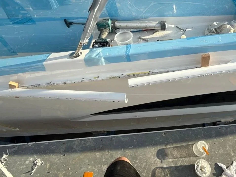 Gunwale replacement and water ingress repair on a motor yacht