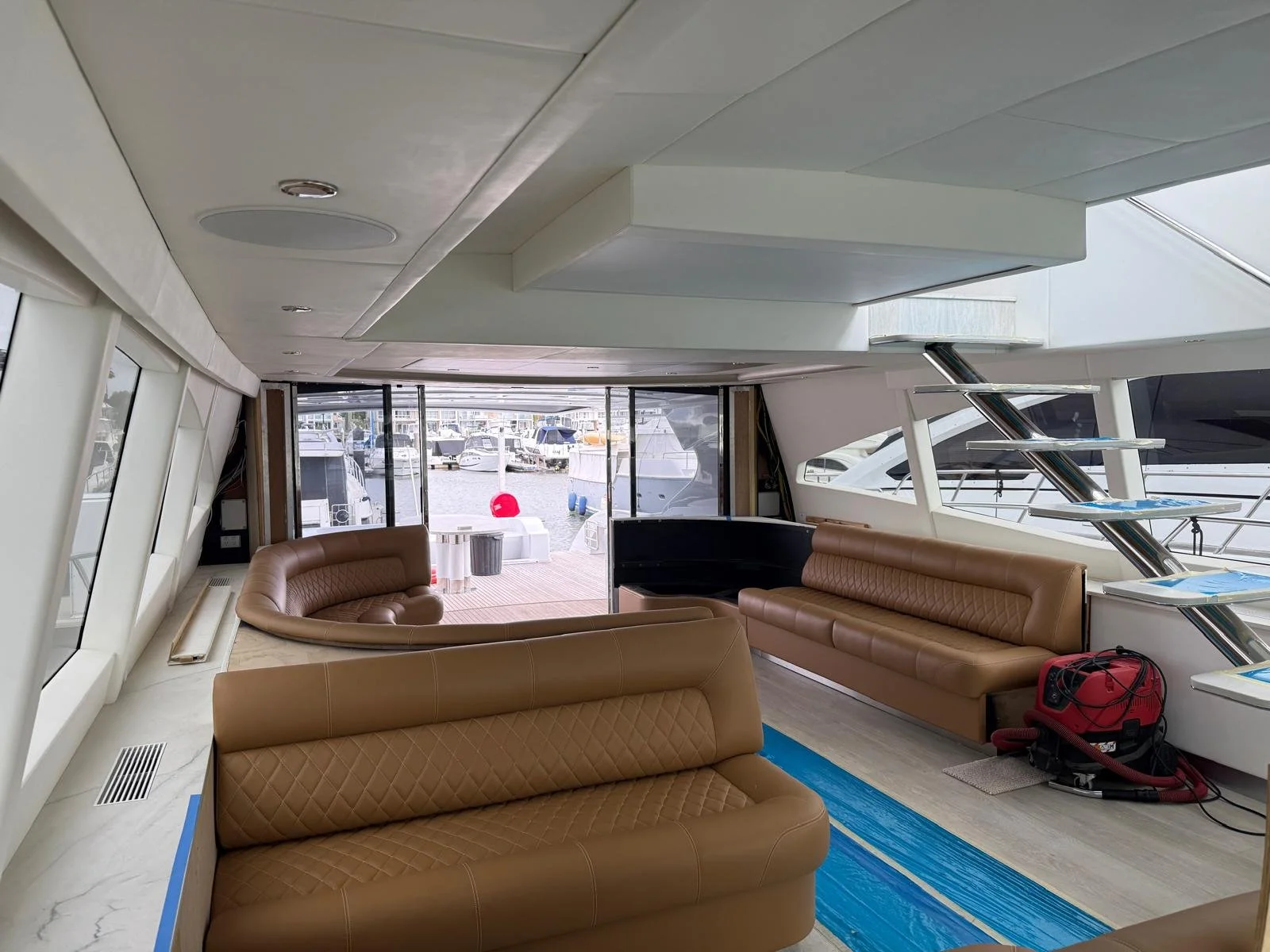 Interior refit and fit-out work aboard a 93' Warren luxury yacht
