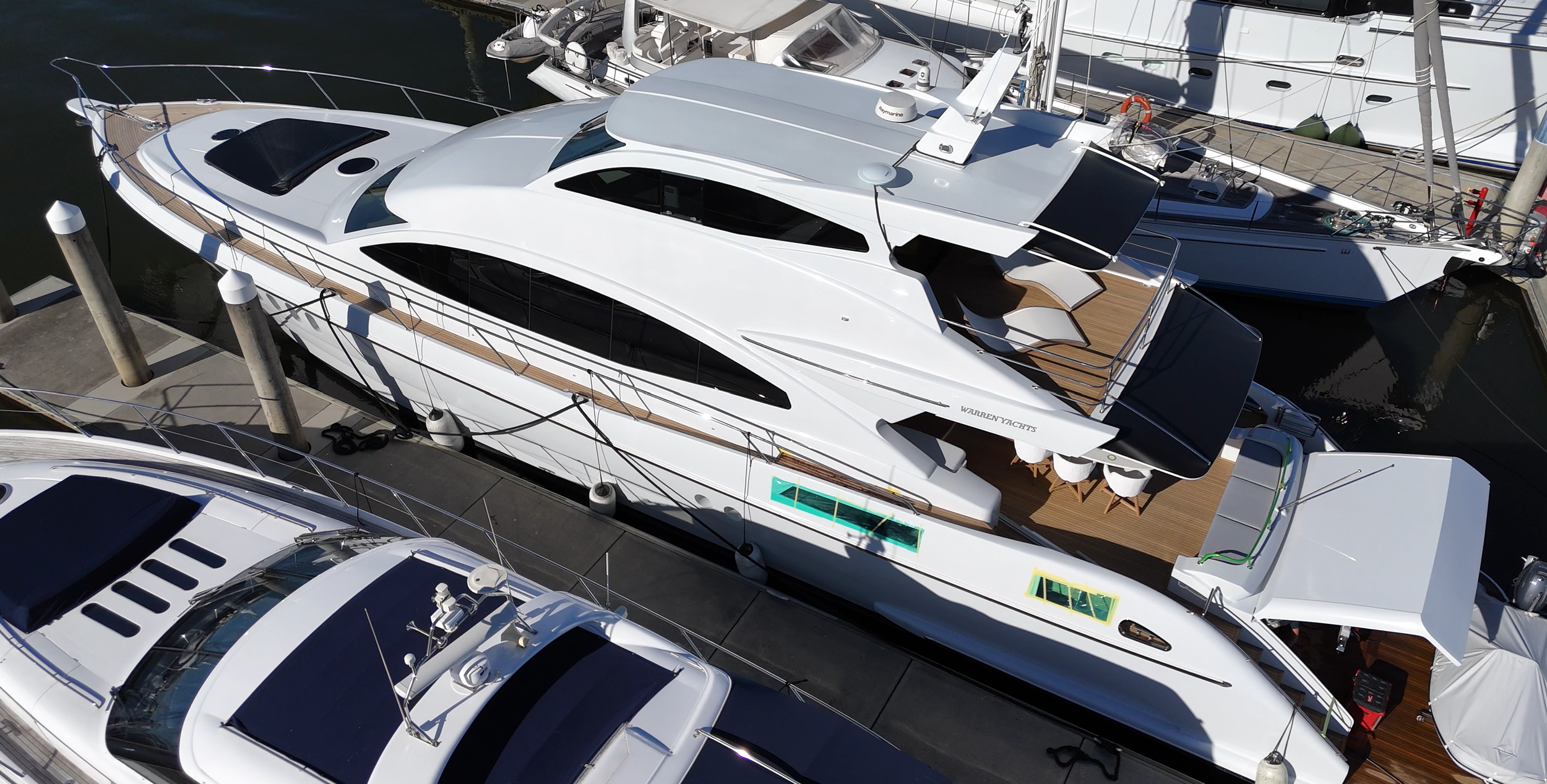Luxury Warren Yacht berthed among others at GCCM
