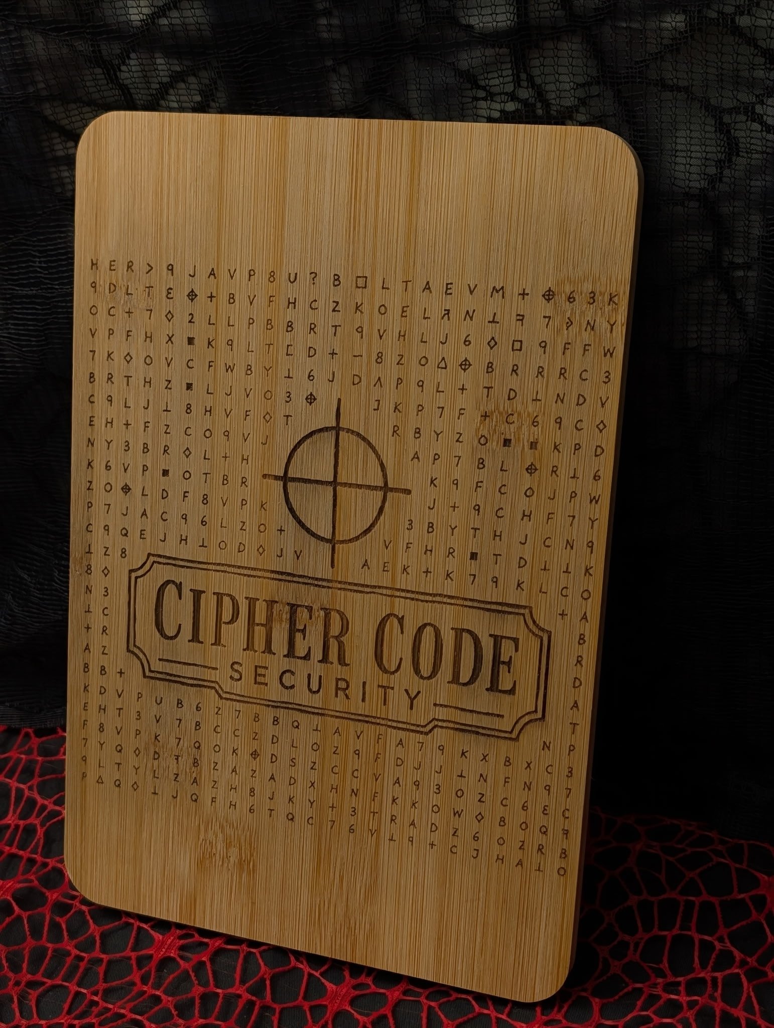 Laser Engraved Cipher Code Cutting Board