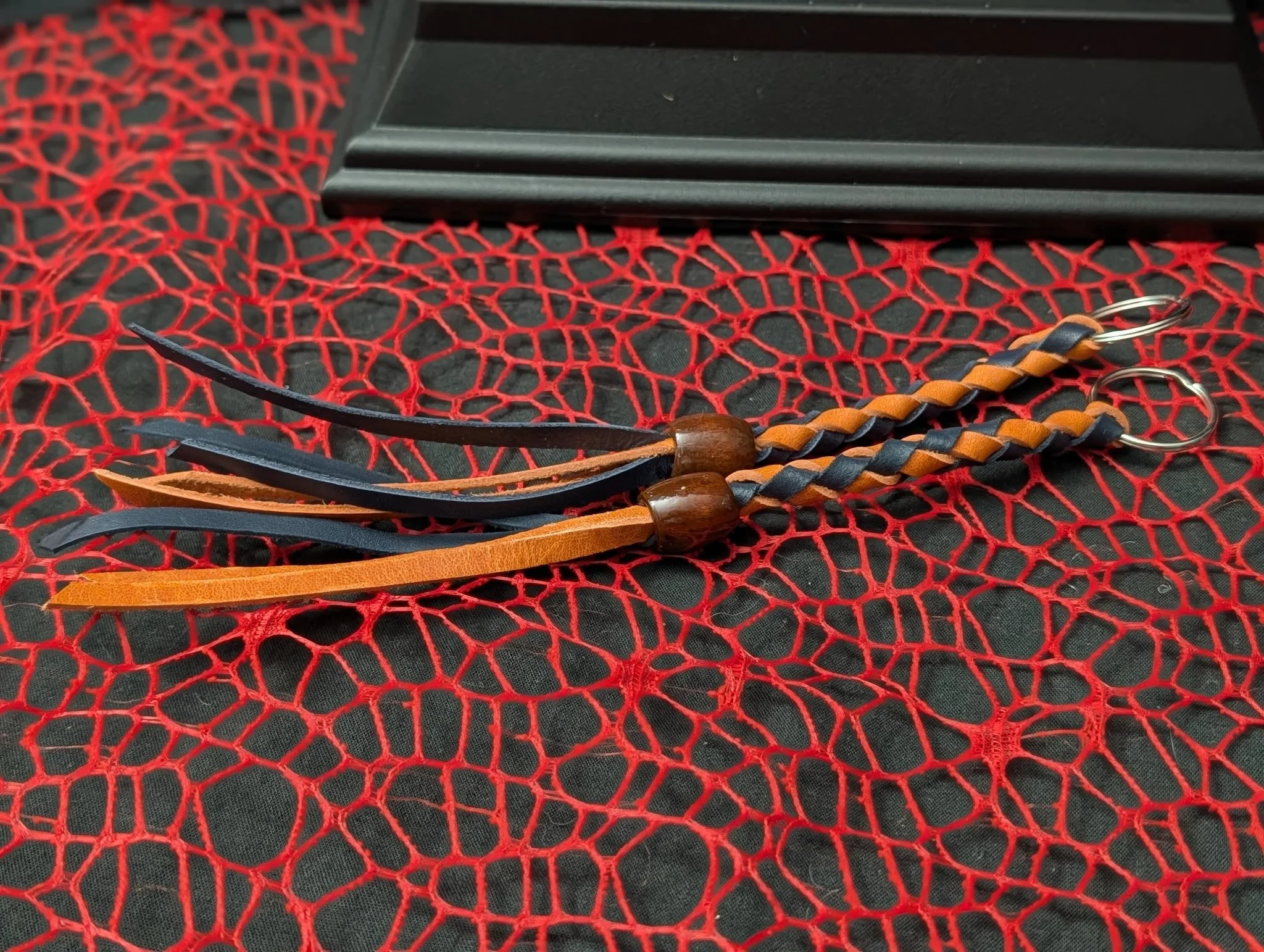 Black and Tan Braided Keychain
