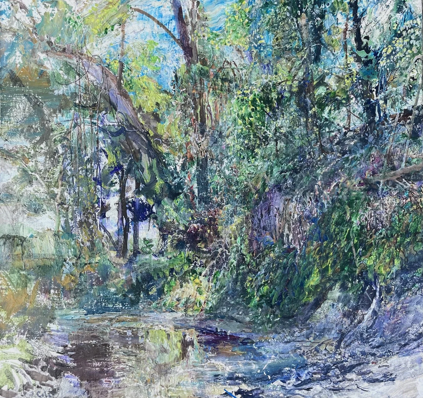 "Carson Creek at the First Big Turn", 11x11.75