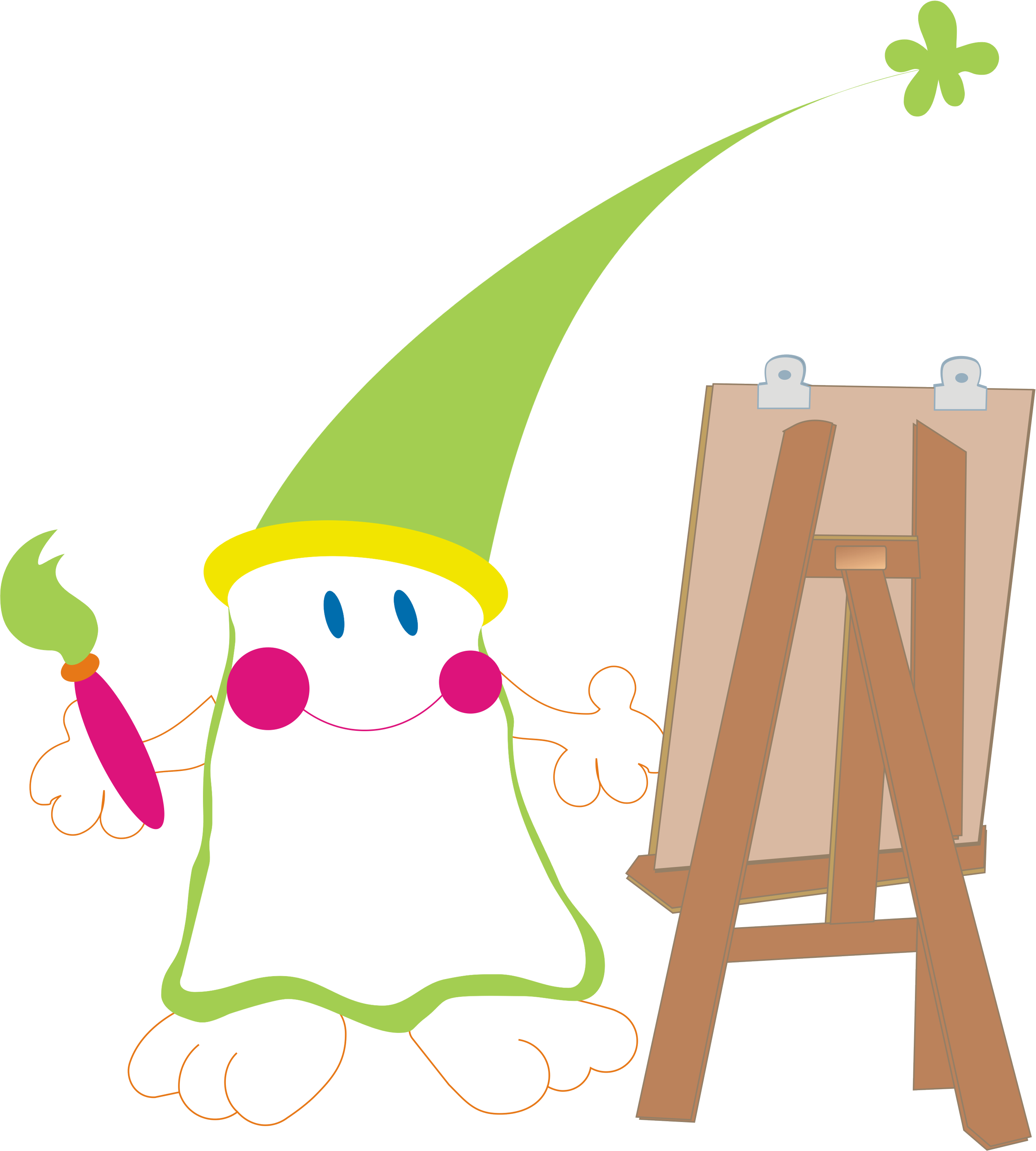 Ilustração do nosso Artista a pintar uma tela.