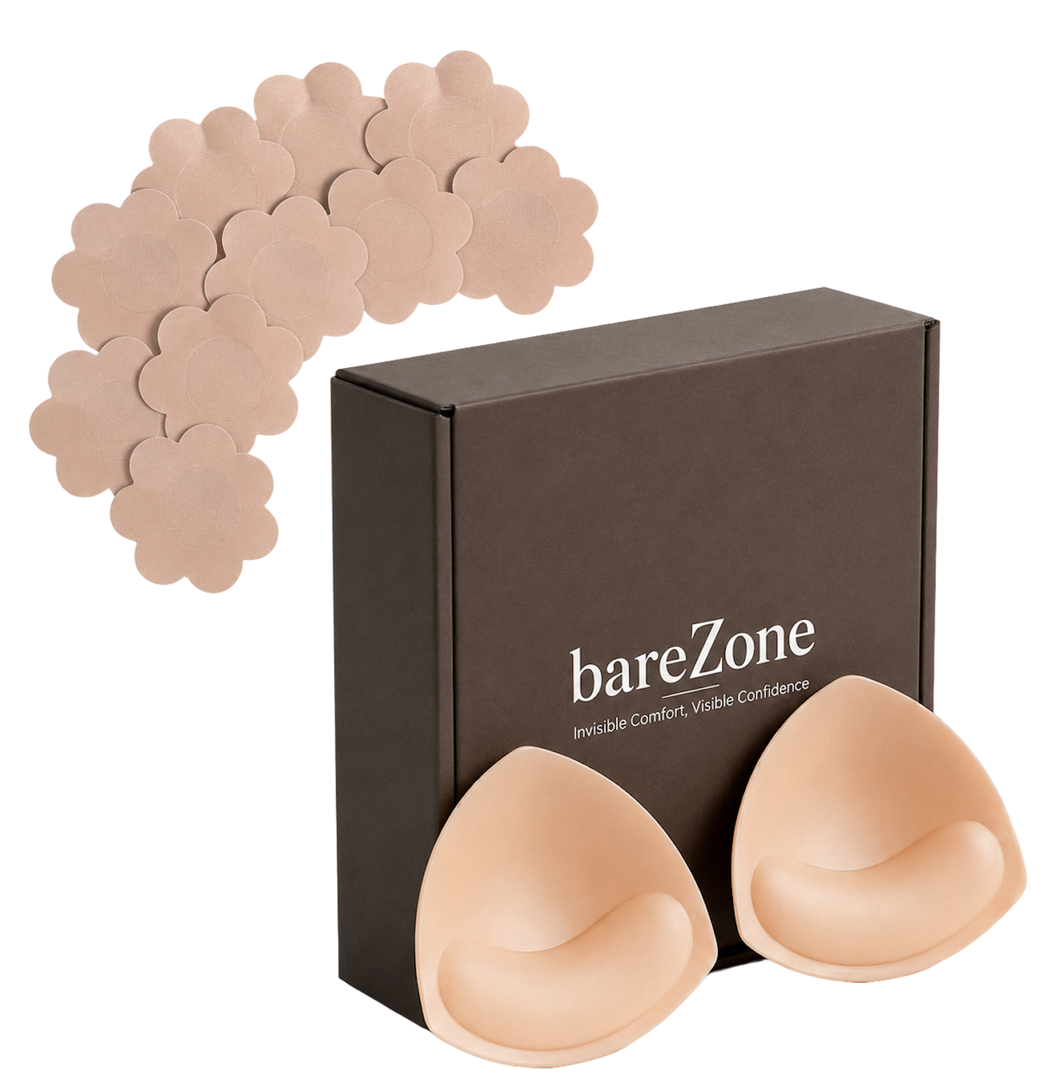 One-Side Sticky Breast Insert Pads for Women, Push Up Bra Inserts, Invisible Lift for Dresses & Swimsuits (A-DDD)