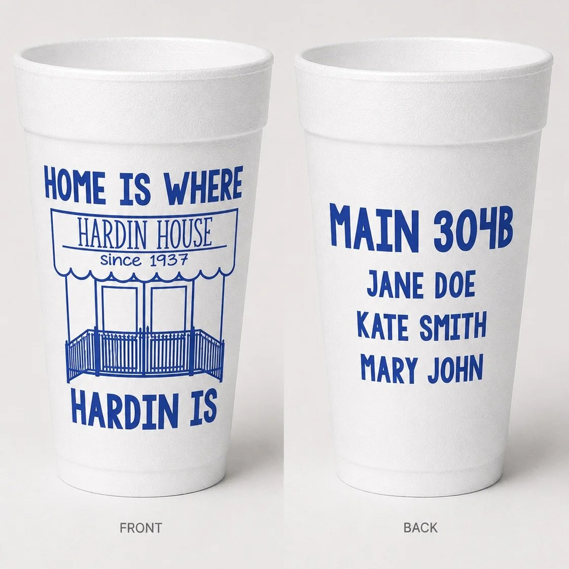 Hardin House 🤍

One of our favorite projects so far.

We designed these custom cups and koozies for the 2026&ndash;2027 Hardin House class, with each one personalized by room number and roommate names.

The goal was simple: create something that fee