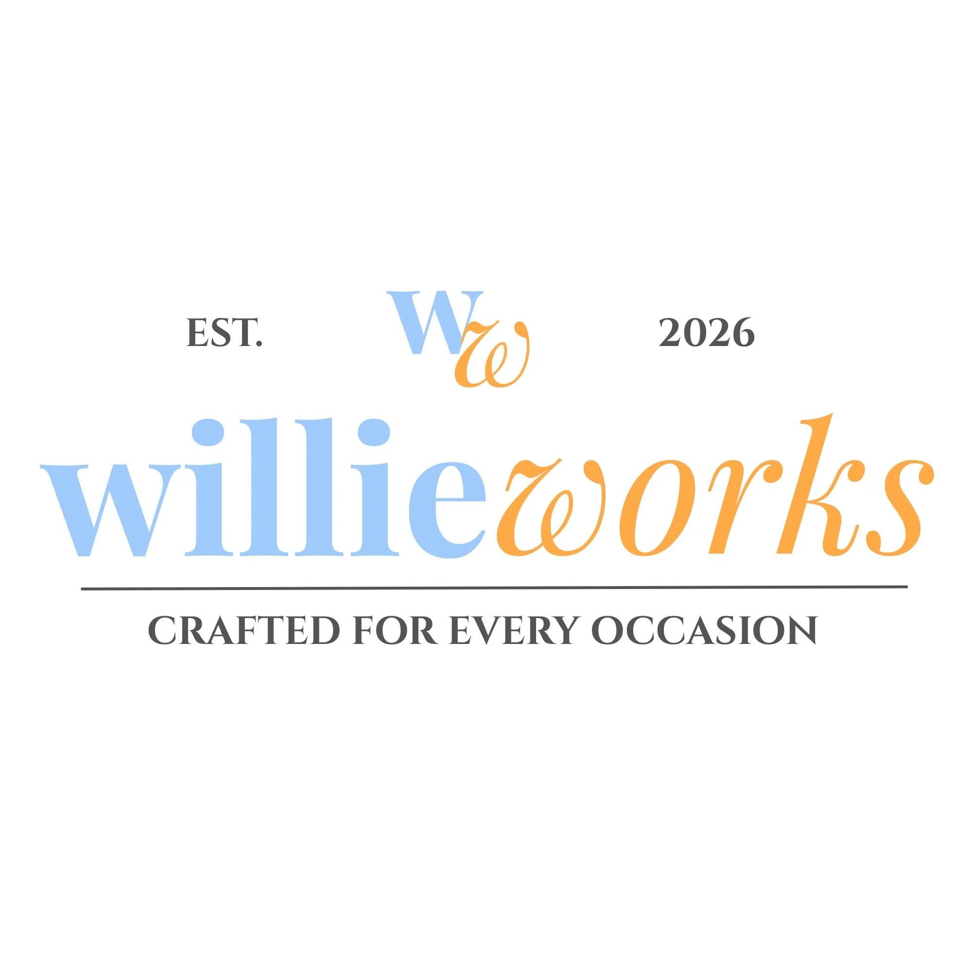 We're Willie Works.

And we're really excited you're here.

We started Willie Works because we love good design and believe custom merch should feel just as intentional as everything else you put your name on.

Whether you're planning a wedding, open