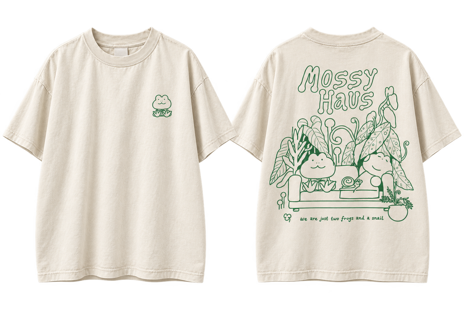 we're just two frogs and a snail tee