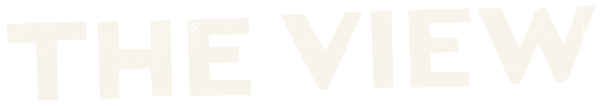 Text that reads 'THE VIEW' in large, distressed font.