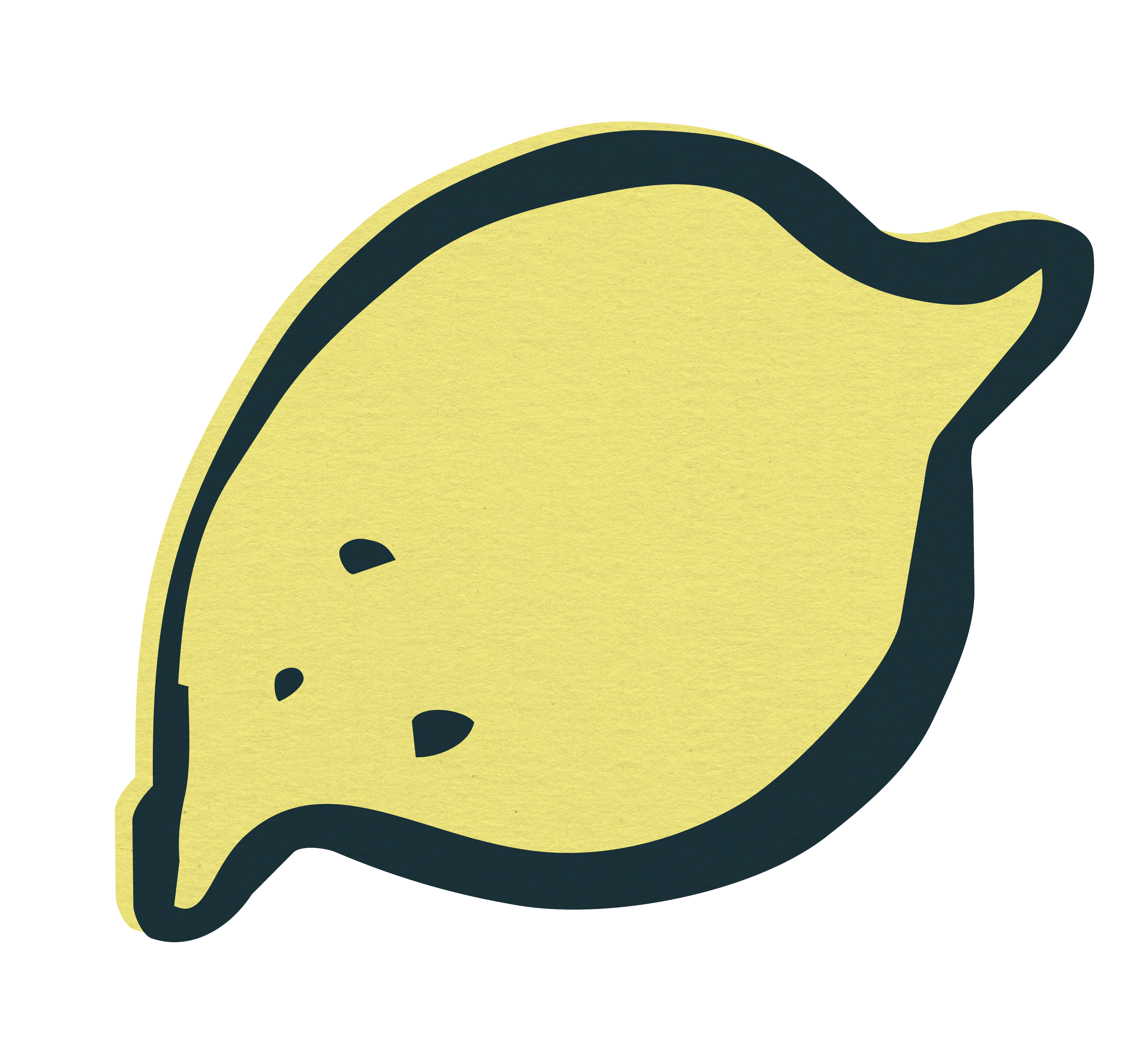 Close-up illustration of a yellow banana peel with black and dark green accents.