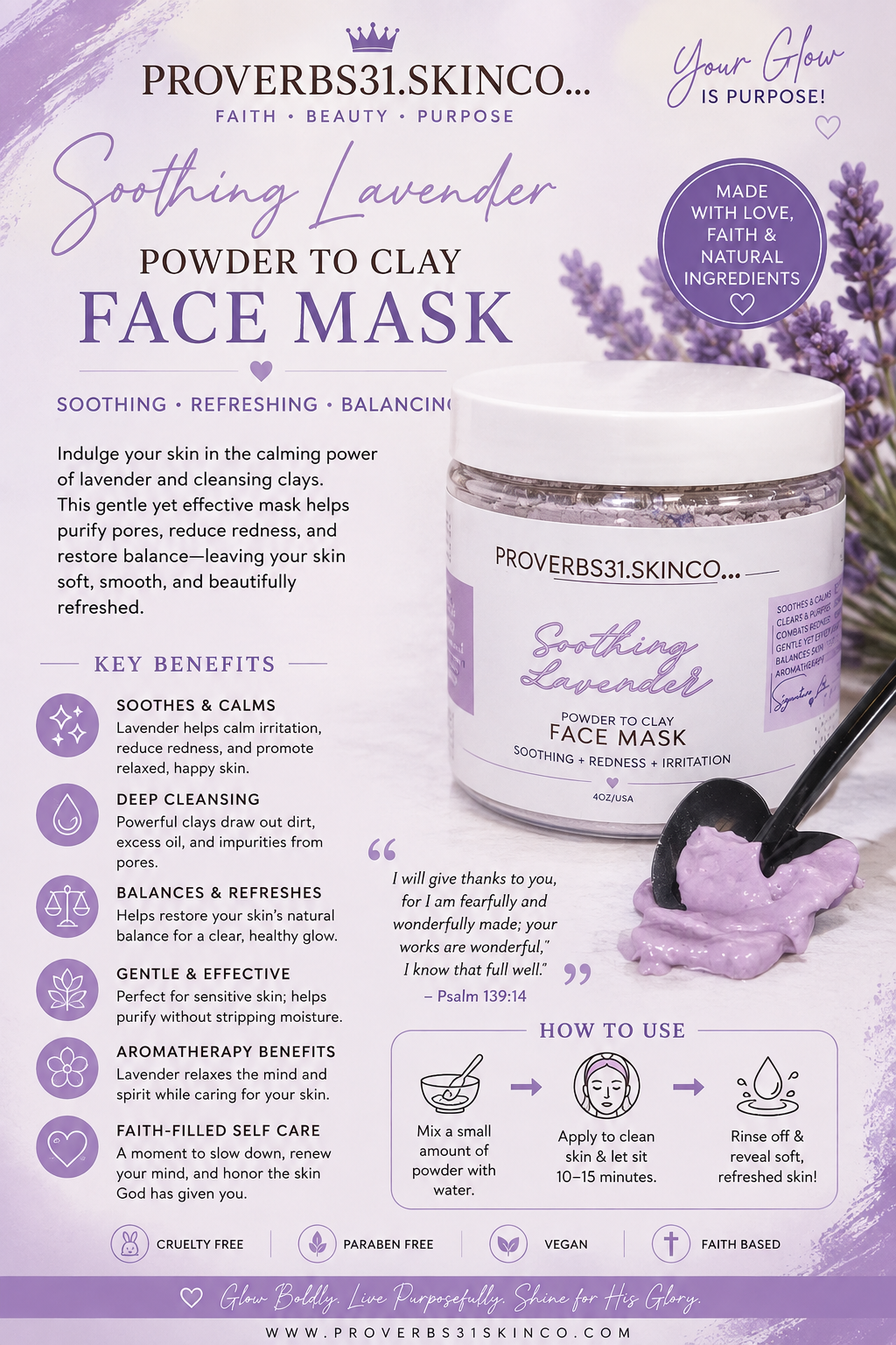SOOTHING LAVENDER POWDER TO CLAY MASK
