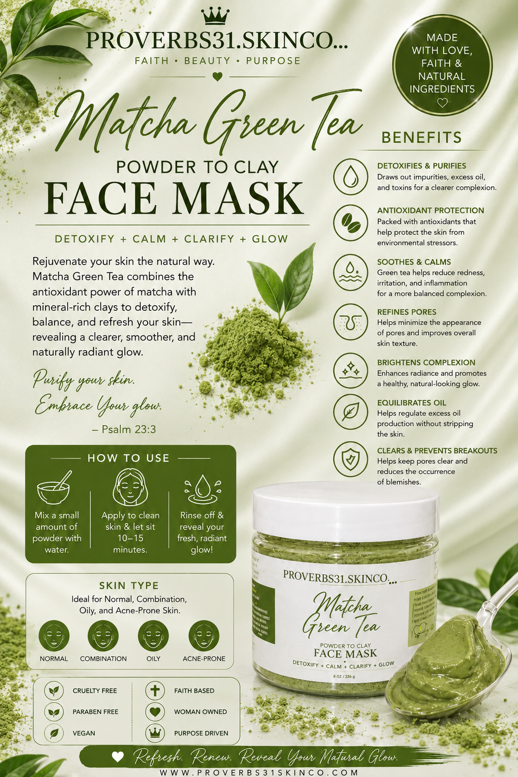 MATCHA POWDER TO CLAY MASK