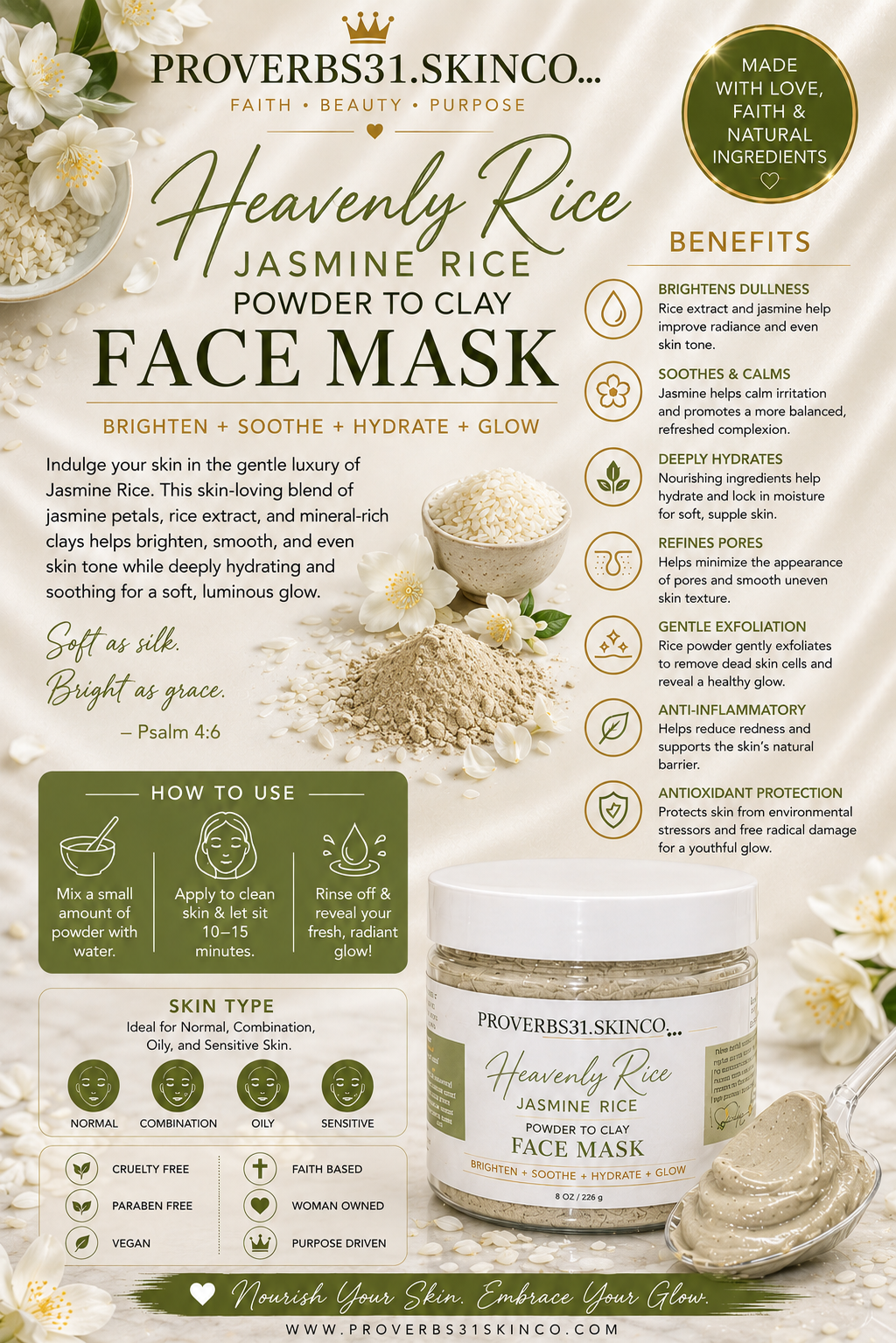 HEAVENLY RICE POWDER TO CLAY MASK