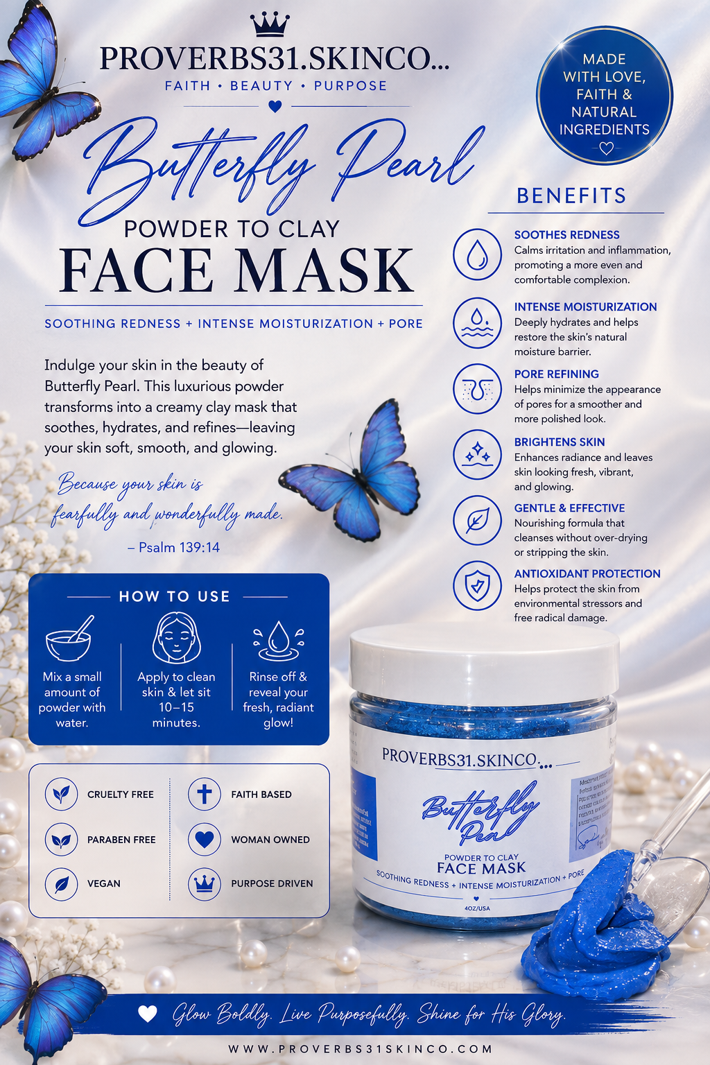 BUTTERFLY PEA POWDER TO CLAY MASK