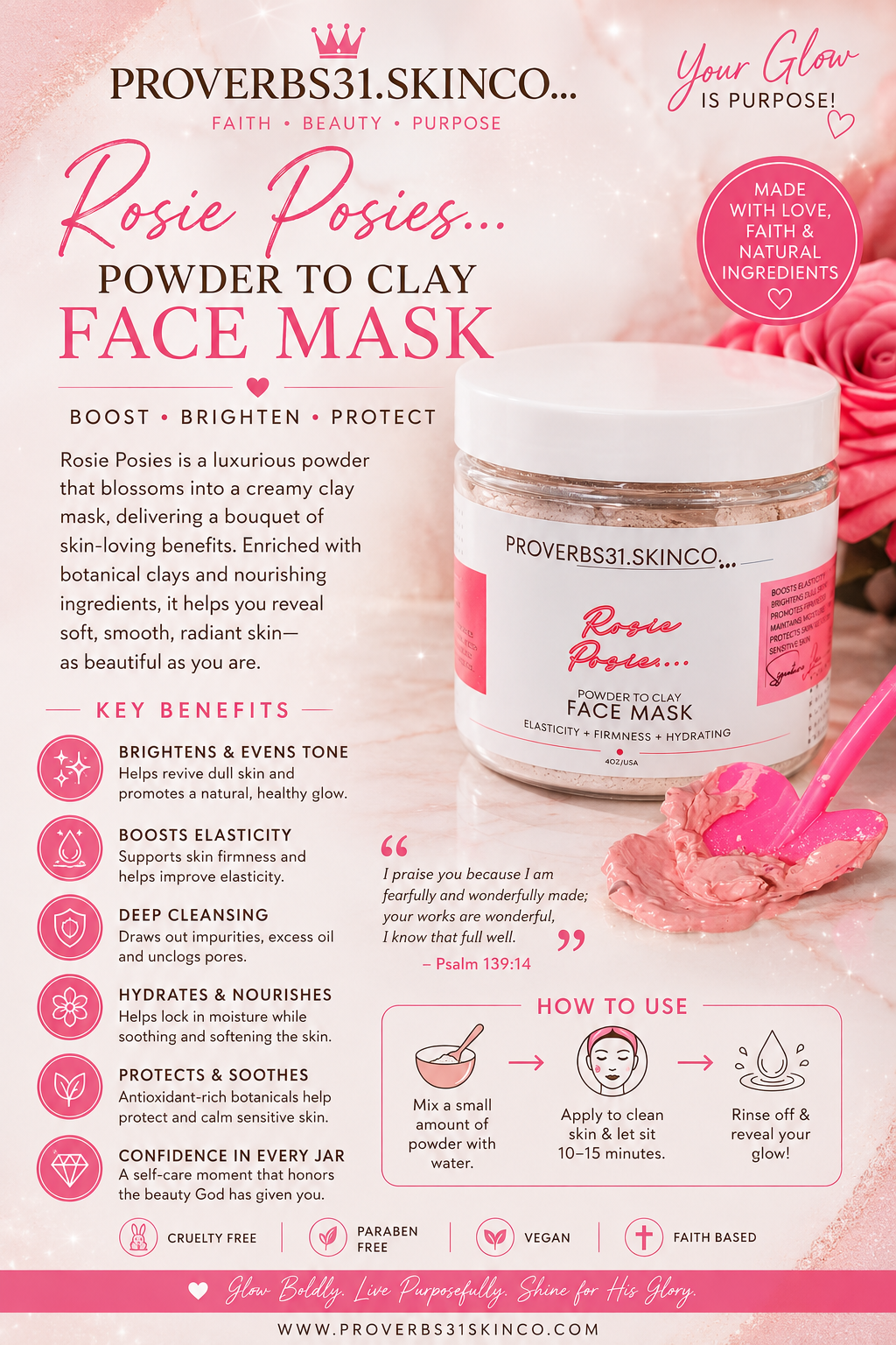 ROSIE POSIE POWDER TO CLAY MASK