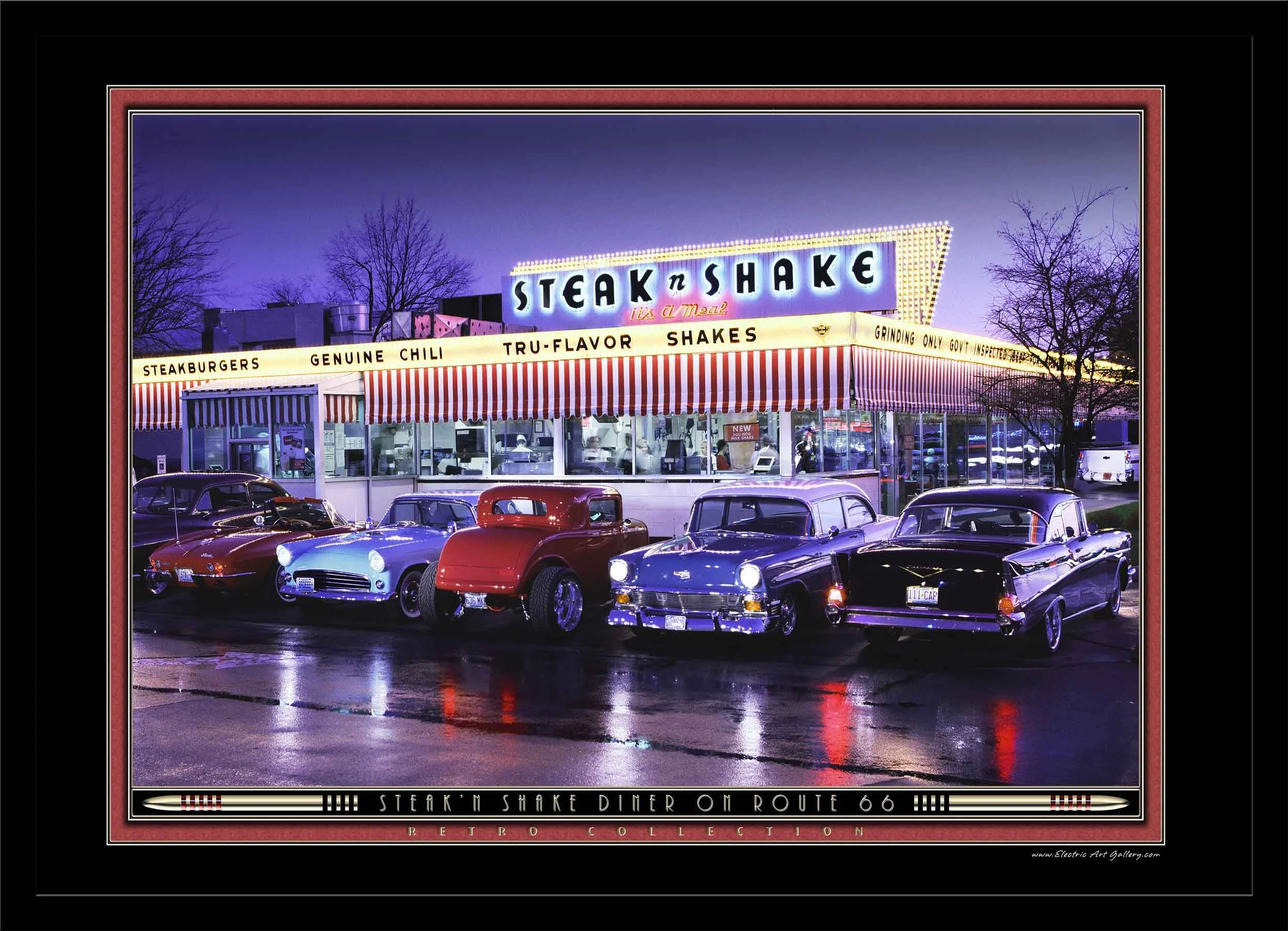 My favorite, a double steakburger with cheese, pickle and extra onion (Image courtesy of J. Andre, www.electric-art-gallery.com) 