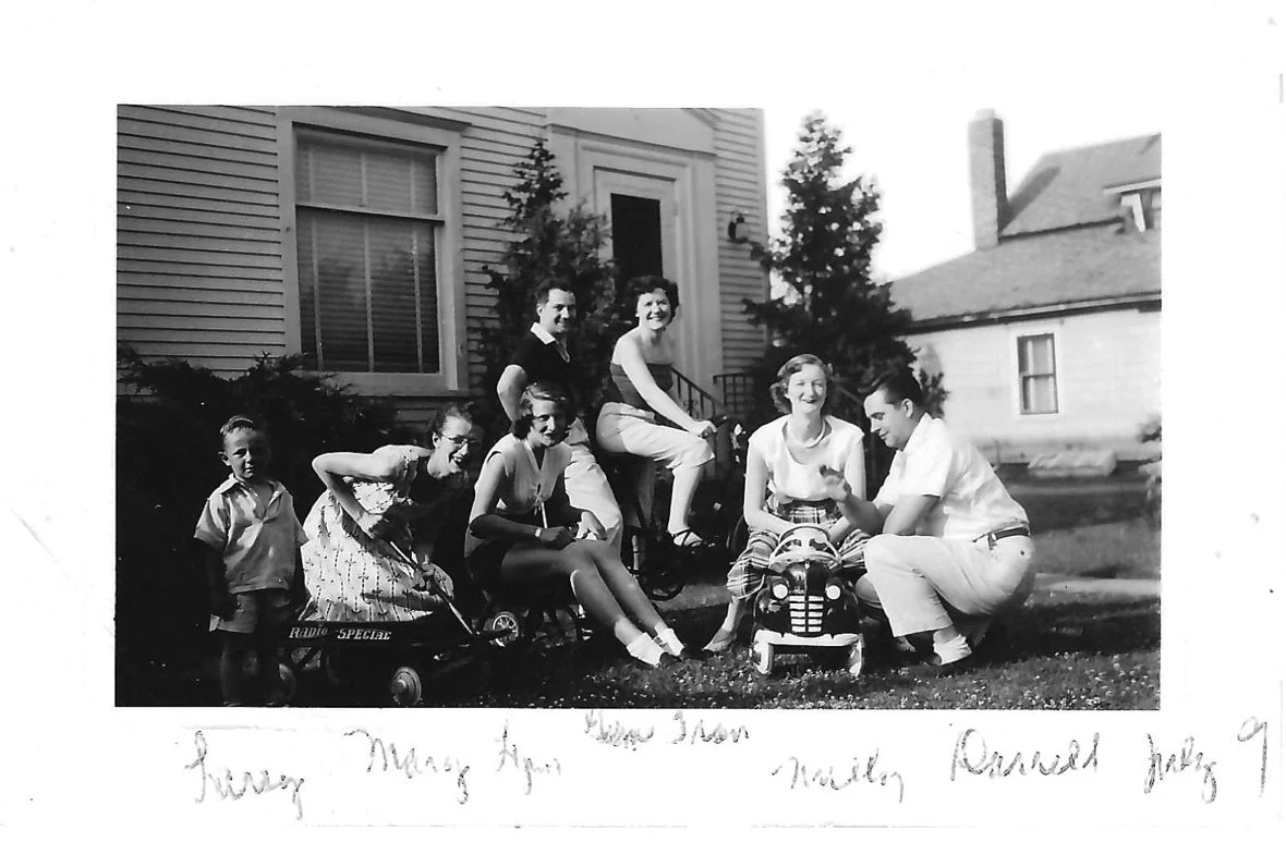 Mom, Lynn and Aunt Millie hijack my vehicles, 1950 (Photo courtesy of Lynn Lewis) 
