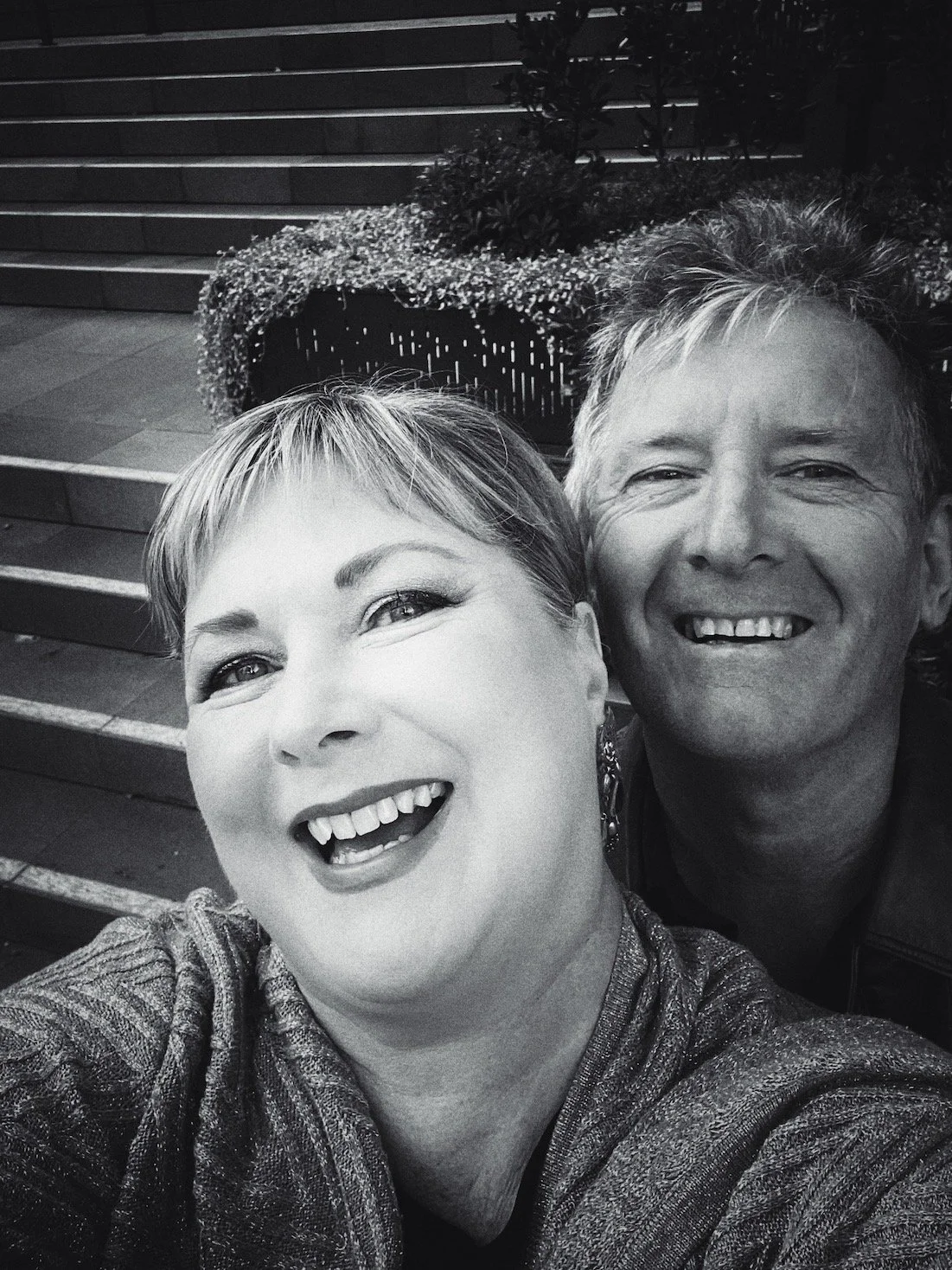 Jade House Studio founders Merryn and Scott Pyper together on a design project.