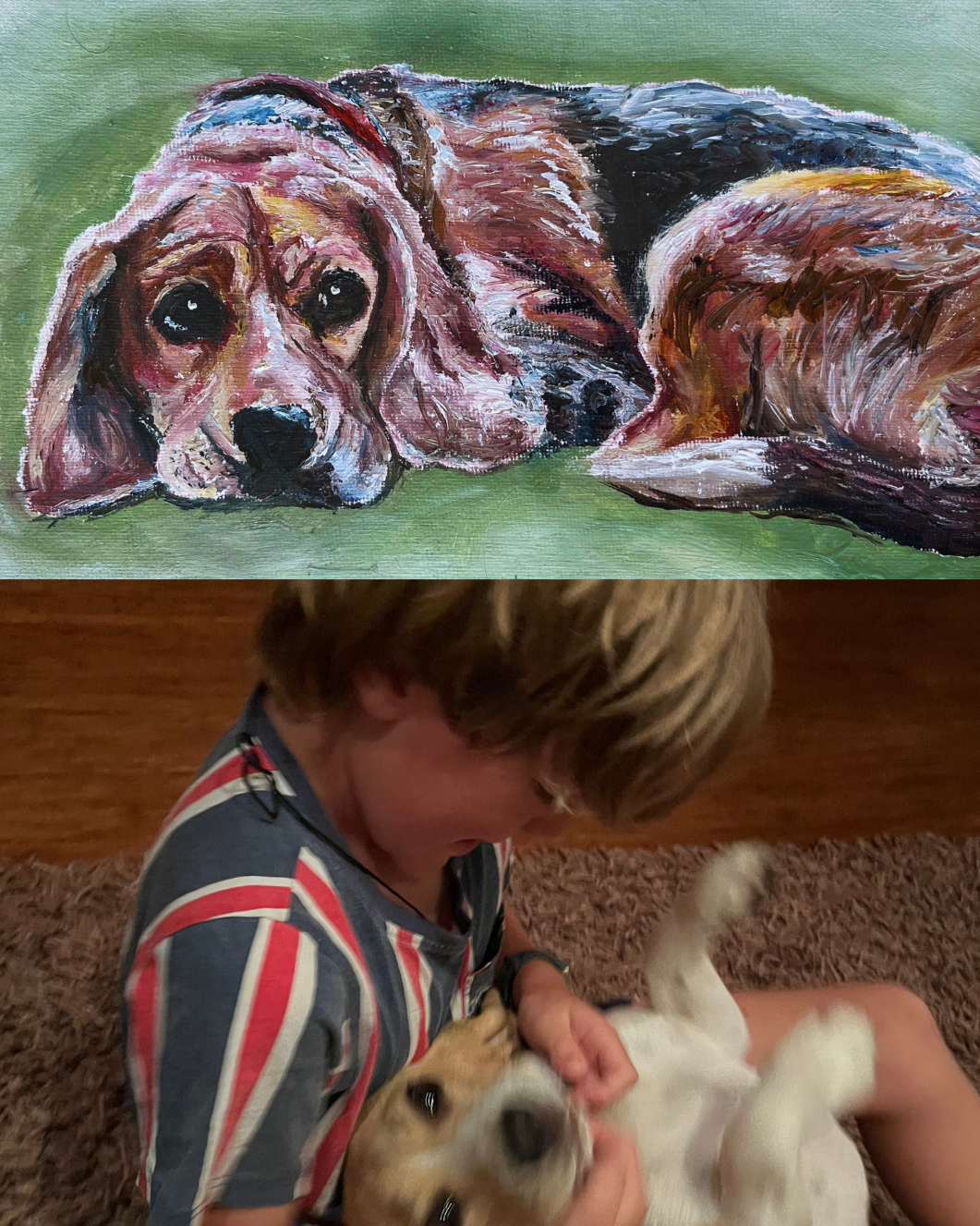 Pet portrait commission of a Beagle, by Estella Brasier Art.
