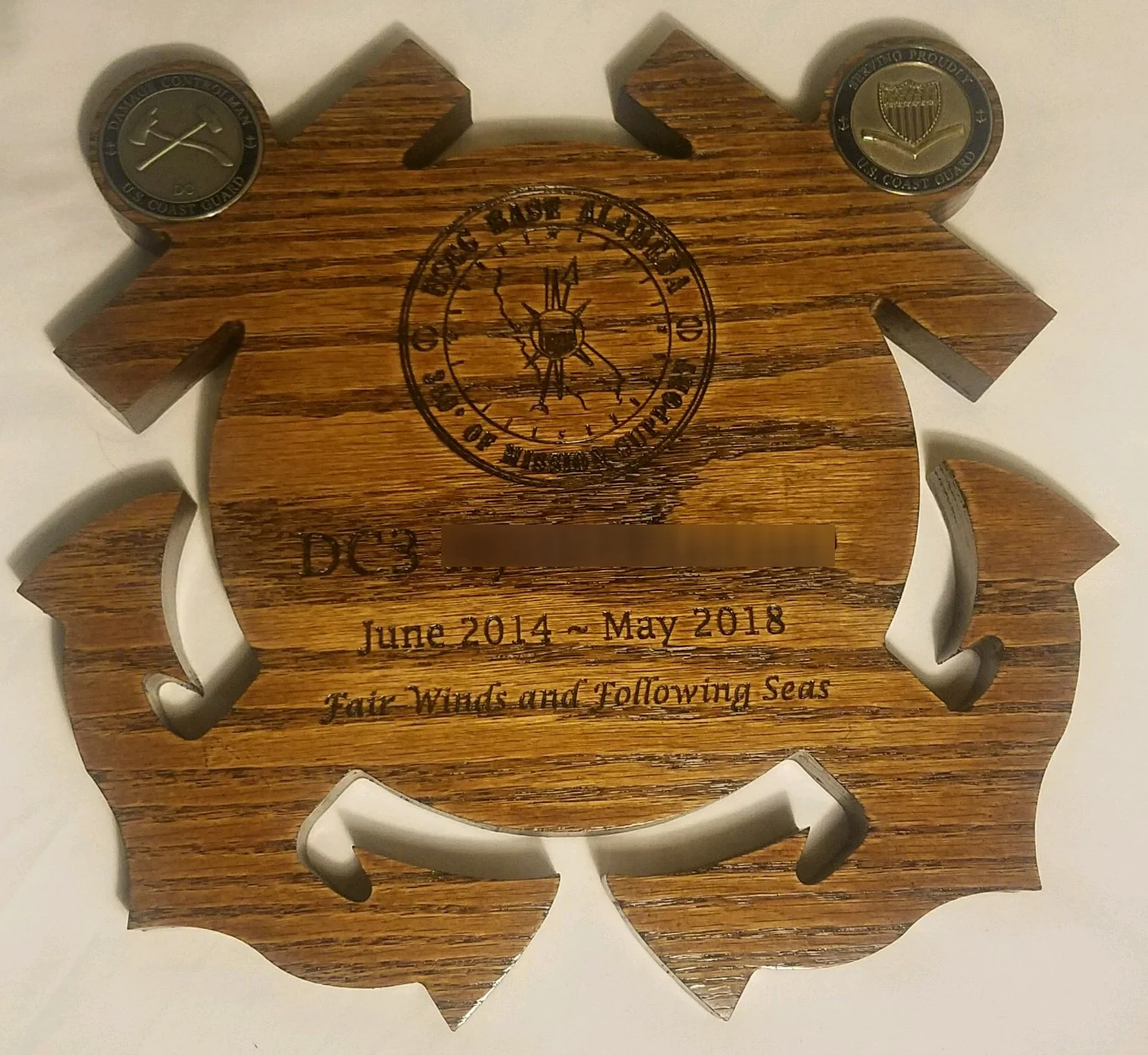 USCG Departing Plaque
