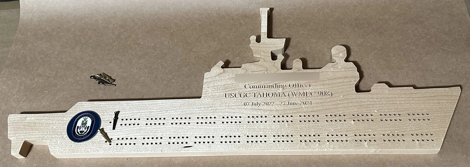 WMEC Cribbage board