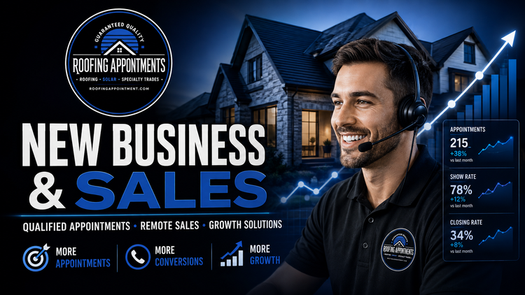 Roofing Appointments new business and contractor sales growth services