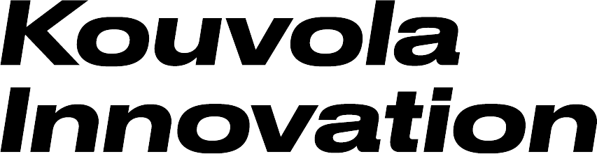 Kuvassa on teksti 'Kouvola Innovation' mustalla fontilla, jonka taustaväri on valkoinen.