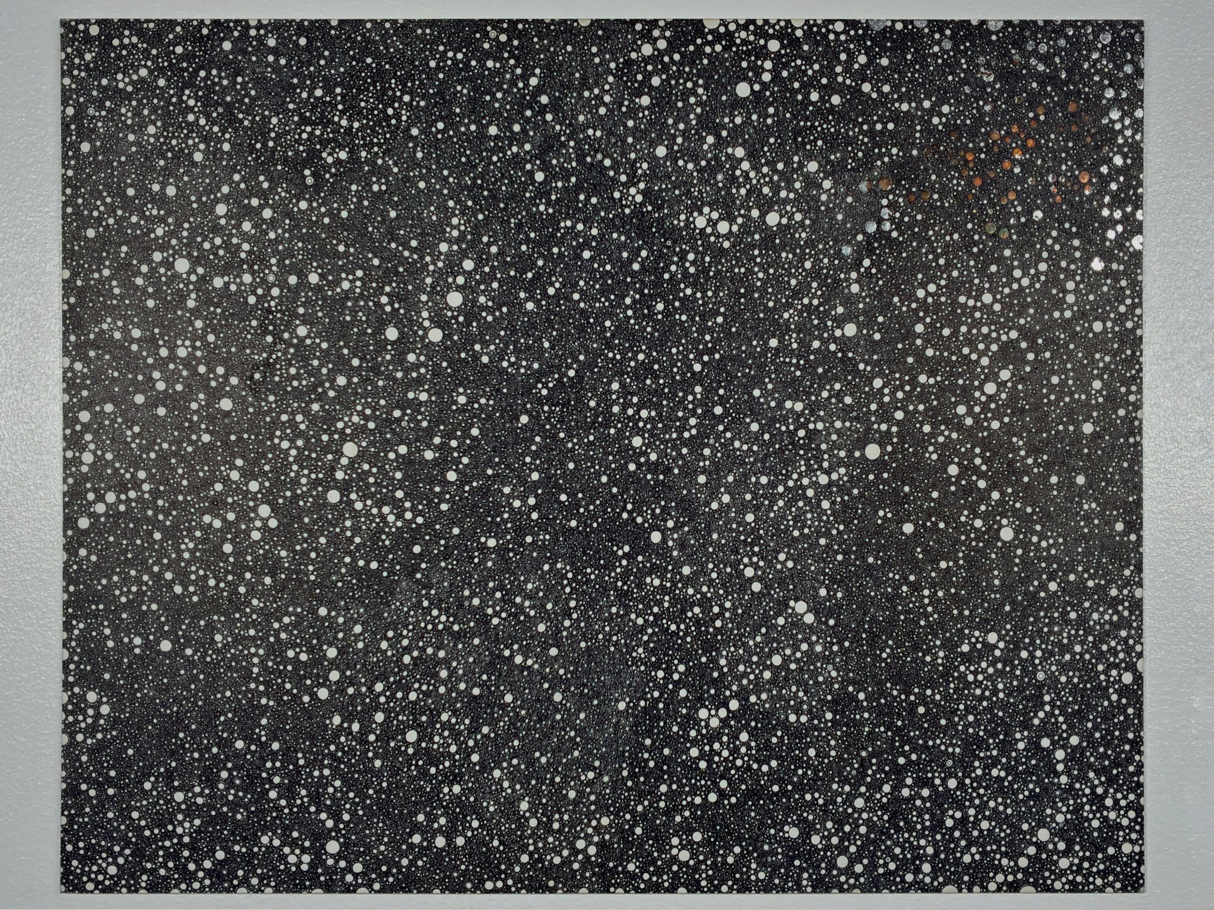 Excerpt No. 1947982, a discontinued legacy scale monochrome ink accumulation on Canson board (40.6 × 50.8 cm) by contemporary process artist Abdushakur.