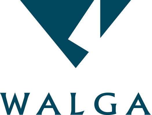 Logo featuring a stylized check mark or upward arrow with the text 'WALGA' below it.