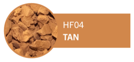 Color swatch labeled HF04 TAN, showing a tan-colored textured material.