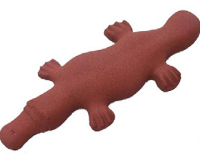 Rubber or plush crocodile toy