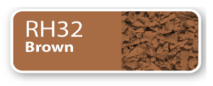 Color swatch labeled RH32 Brown showing a brown color and texture
