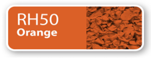Color swatch labeled RH50 Orange with a textured orange background.
