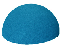 Blue semi-spherical object